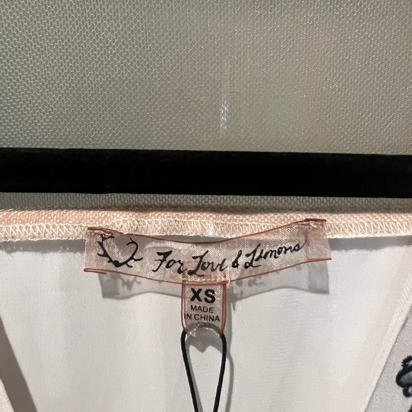 For Love and Lemons UNICORN piece BNWT cream & black mesh embroidered maxi dress - Picture 8 of 11